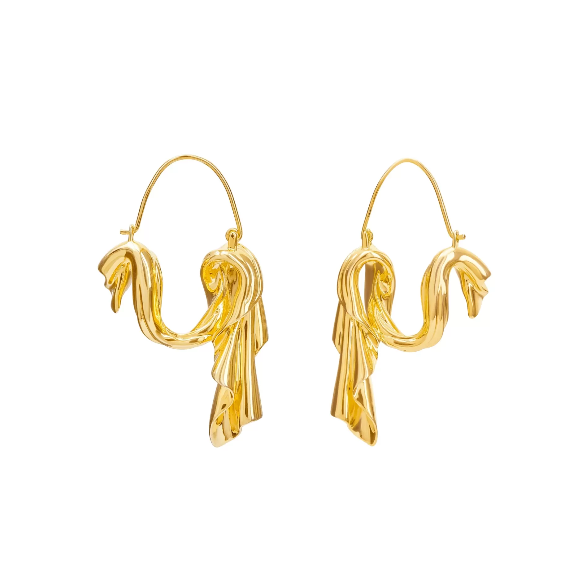 Anissa Kermiche Dangling Drape Earrings (Gold) New