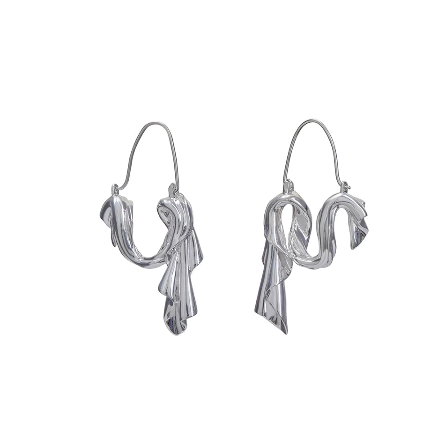 Anissa Kermiche Dangling Drape Earrings (Silver) New