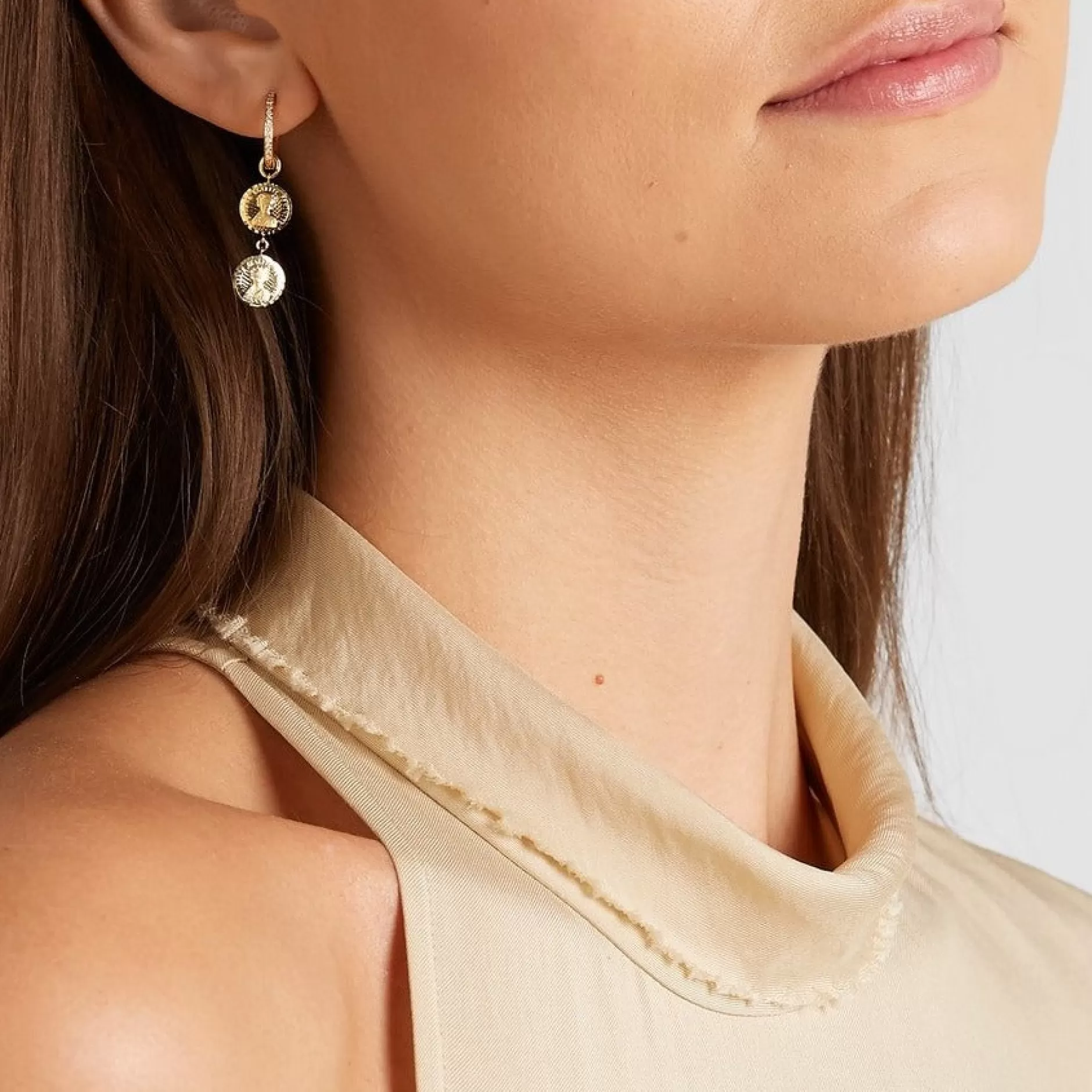 Anissa Kermiche Louise D'Or Double Coin Earring Outlet